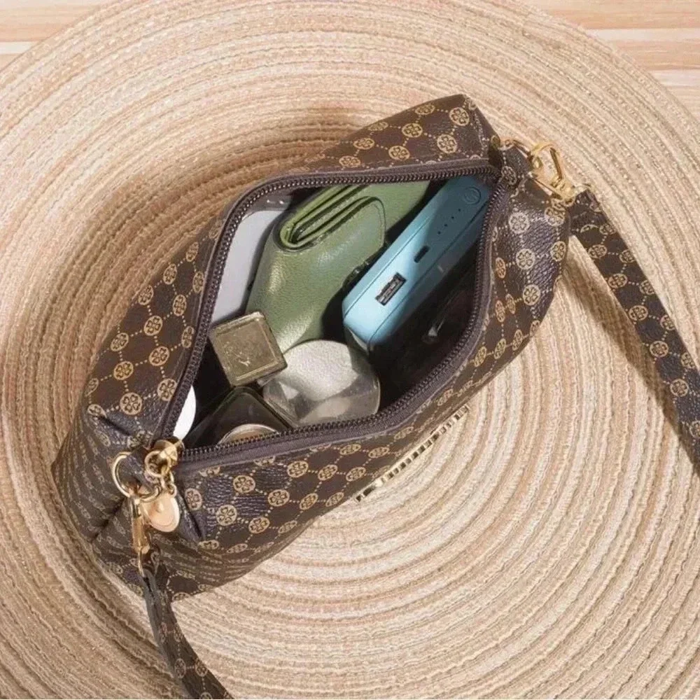 ⚠️Clearance Small Brown Patterned Shoulder / Crossbody Bag - Picture 2 of 4